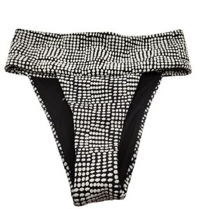 Aerie Black and White High Cut Cheeky Bikini Bottom
